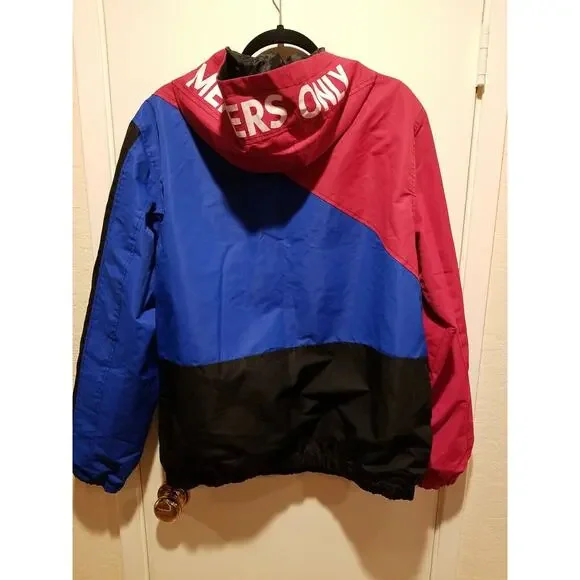 Members Only Men XL Tracksuit Color Block Lined Windbreaker Jacket Hood Vintage - Picture 3 of 16